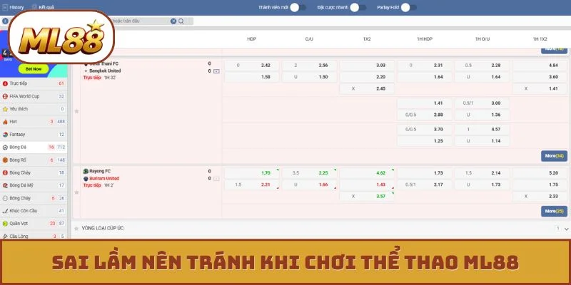 Sai lầm nên tránh khi chơi thể thao ML88